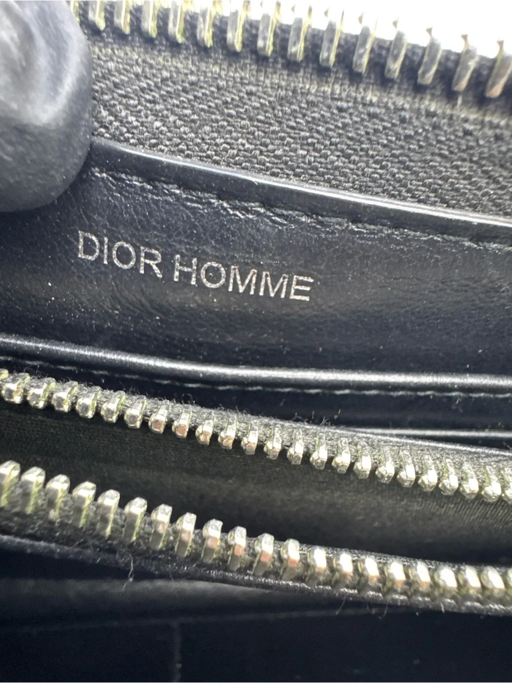 Authentic DIOR HOMME Black Leather Zip Around Long Wallet Made In Italy